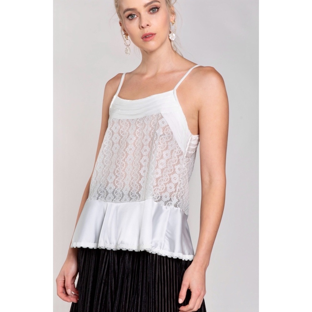 POL Ivory Satin & Lace Cami Top - Picture 5 of 10